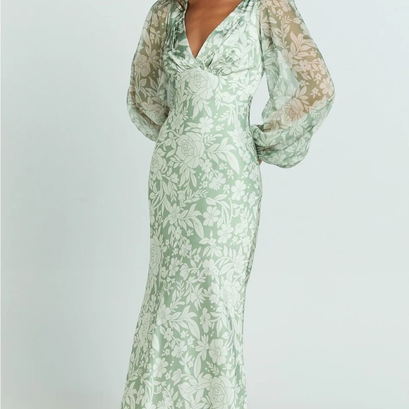 Showpo. Dresses & Skirts - Floral Green Midi/Maxi Dress